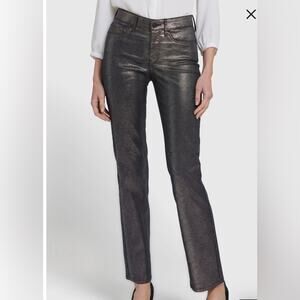 NWT NYDJ Marilyn Uplift Vegan Leather Charcoal Jeans Size 18W TT0897